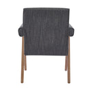 Contemporary Poppy Fabric Dining Armchair With Rubberwood Legs