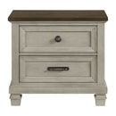 Farmington - 2 Drawer Nightstand With USB - Medium Brown / Washed Stone