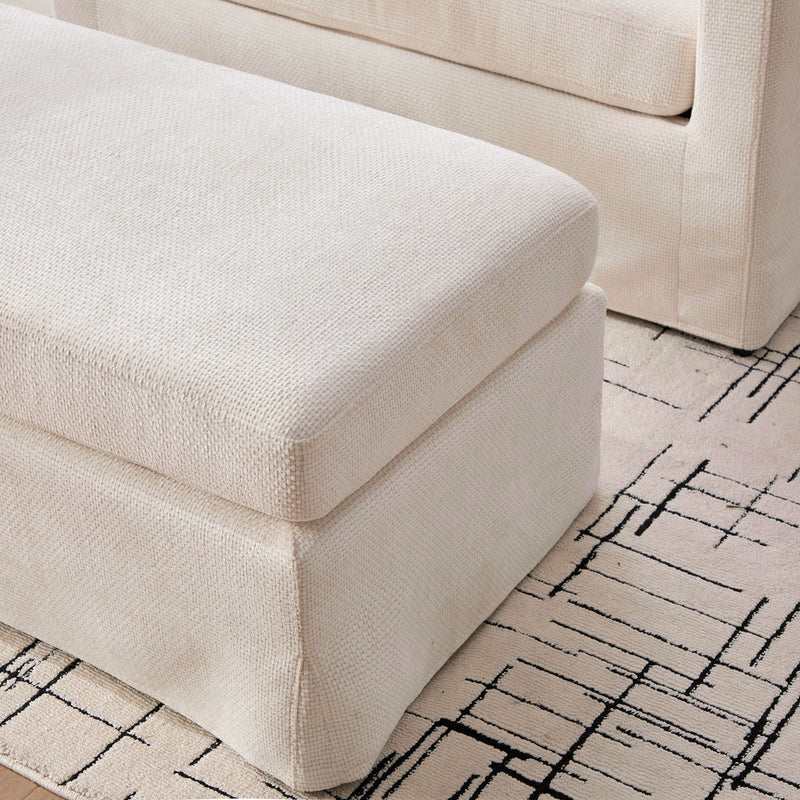 Accent Chair Wide With 2 Bolster Pillows, And Matching Ottoman