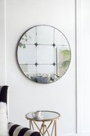 Traditional Decor Style Round Antique Glass Wall Mirror, Wall Decor For For Bathroom Entryway Console Lean Against Wall - Black