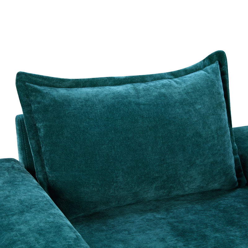 Chenille Upholstered Accent Chair With Wide Armrests And Ergonomic Back Support