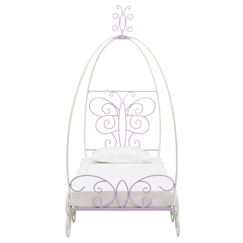 Priya II - Twin Bed With Canopy - White & Purple