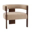 Modern Upholstered Accent Arm Chair With Barrel Back Design