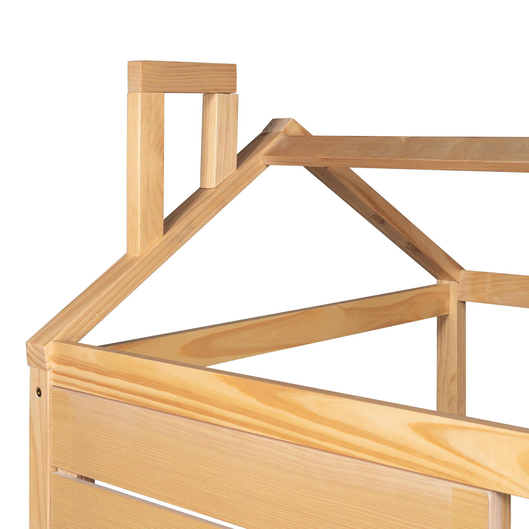 Twin Size House Bed Wood Bed with Twin Size Trundle ( Natural ) - Atlantic Fine Furniture Melbourne FL