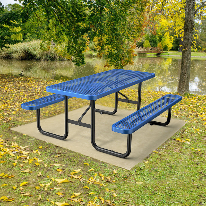 Expanded Rectangular Picnic Metal Table