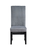 Kini - Corduroy Side Chair (Set of 2) - Black / Gray