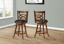 Stylish Design Swivel Bar Stool With Bar Height Leather Look (Set of 2)