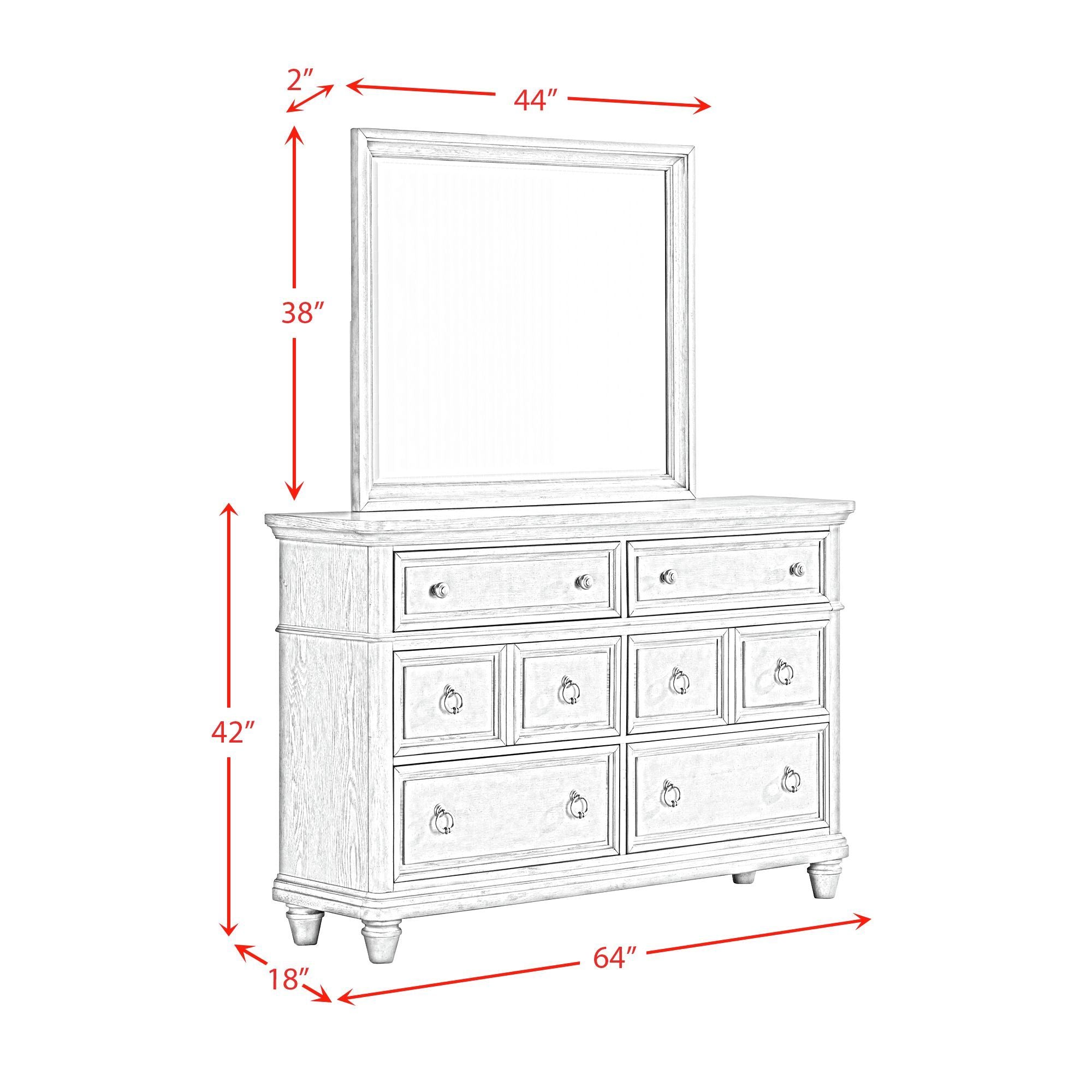 Whit-Ash - 6-Drawer Dresser