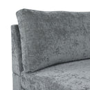 Fabric Upholstered Chaise Lounge With Iron Bracket Legs