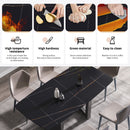 Modern Artificial Stone Dining Table, Can Accommodate 6-8 People - Black