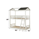 Nadine Cottage - Twin Over Twin Bunk Bed - Weathered White & Washed Gray