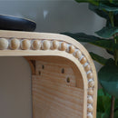 Console Table With Wood Beads Curved Waterfall Style Table - Antique Natural / Natural / Rustic / Natural / White