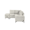 Versatile L Shaped Sofa Bed With Storage, Cup Holders, USB Ports Chenille