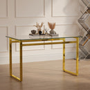Modern Minimalist Rectangular Dining Table With Tempered Glass Top