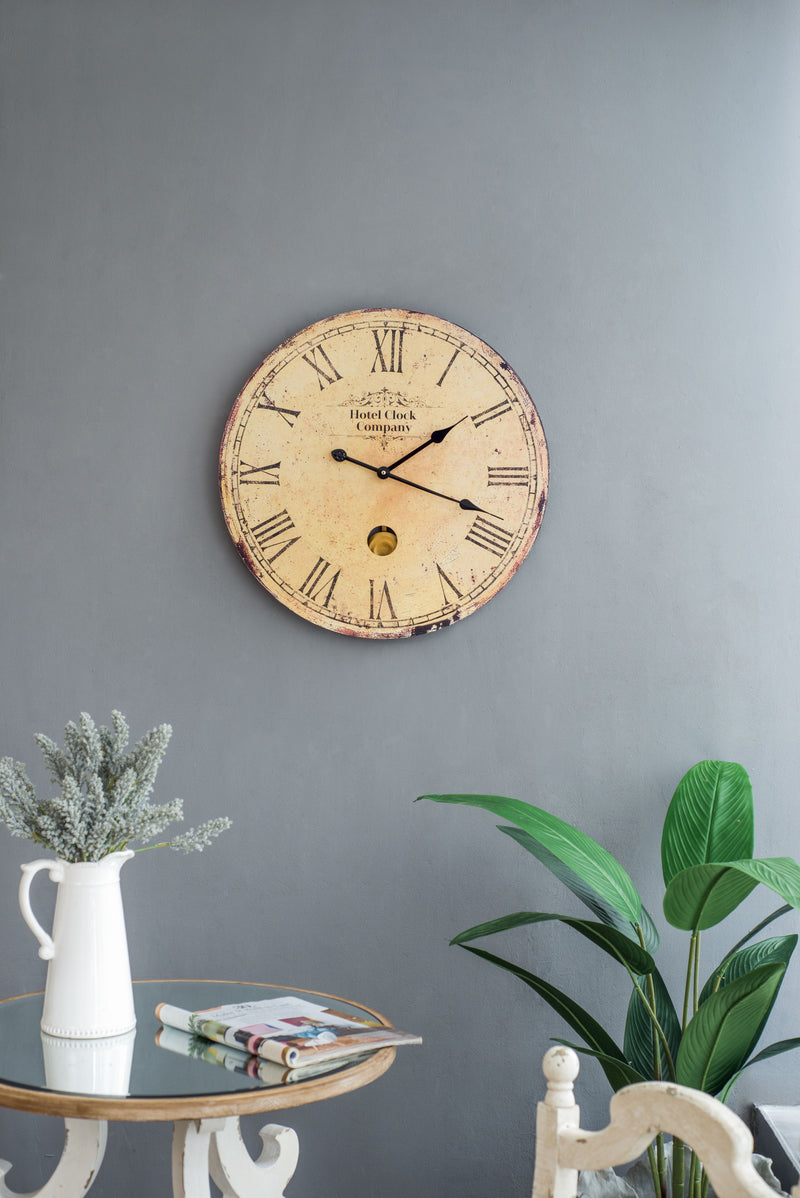 Vintage Design Wall Clock - Beige