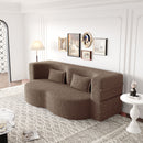 Modern Floor Sofa, With 2 Pillows, Convertible Teddy Fabric Foam Filled Bed