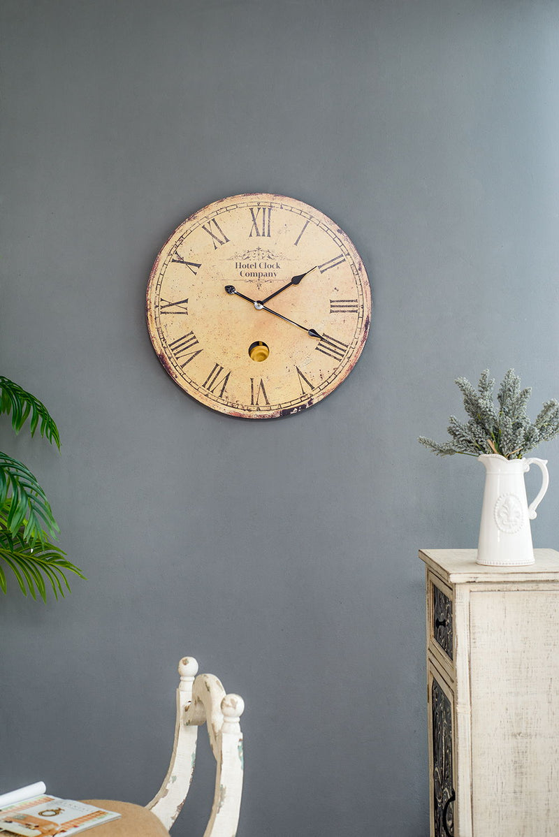 Vintage Design Wall Clock - Beige