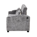 Pull Out Loveseat Sofa With Adjsutable Backrest, 2 Pillows, Cup Holders, USB Ports For Living Room