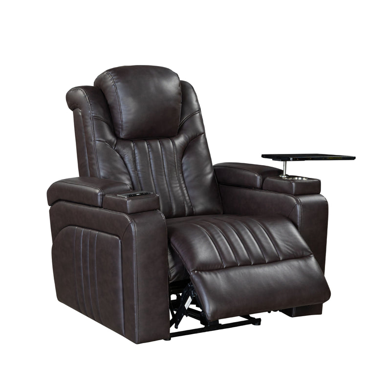 Power Recliner Home Theater Recliner With Power Adjustable Headrest, Wireless Charging Device, USB Port, Storage Arms, Cup Holder And Swivel Tray Table For Living Room