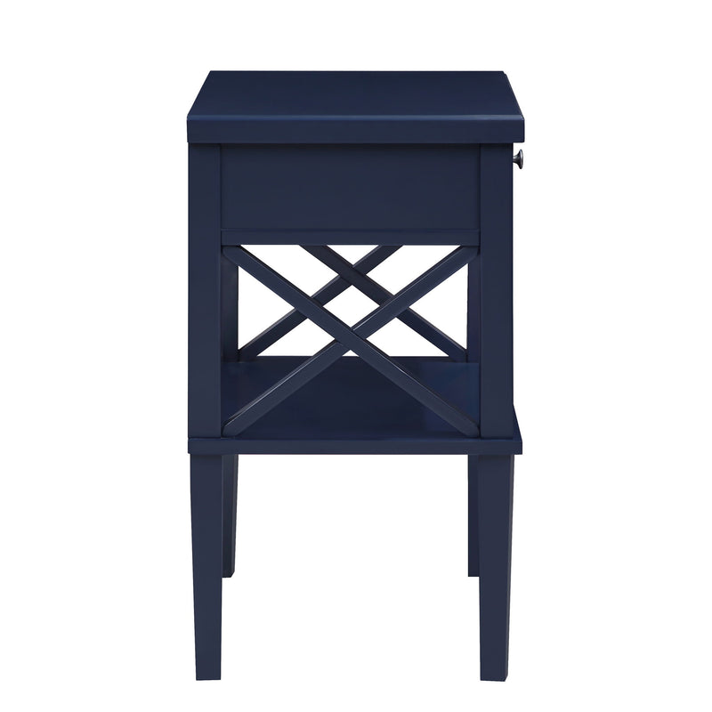 Madison - Nightstand With Open Shelf And Drawer And Decorative Side Panels