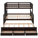 Twin-Over-Full Bunk Bed with Twin size Trundle , Separable Bunk Bed with Drawers for Bedroom - Espresso