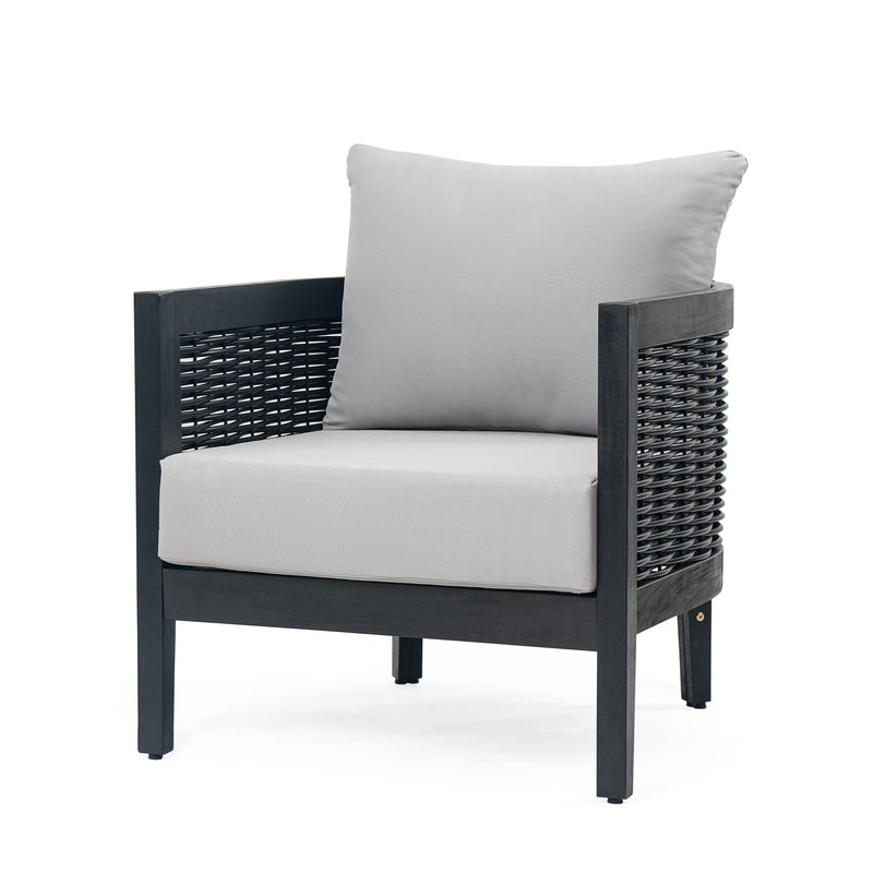 Outdoor Acacia Wood Club Chairs With Cushions