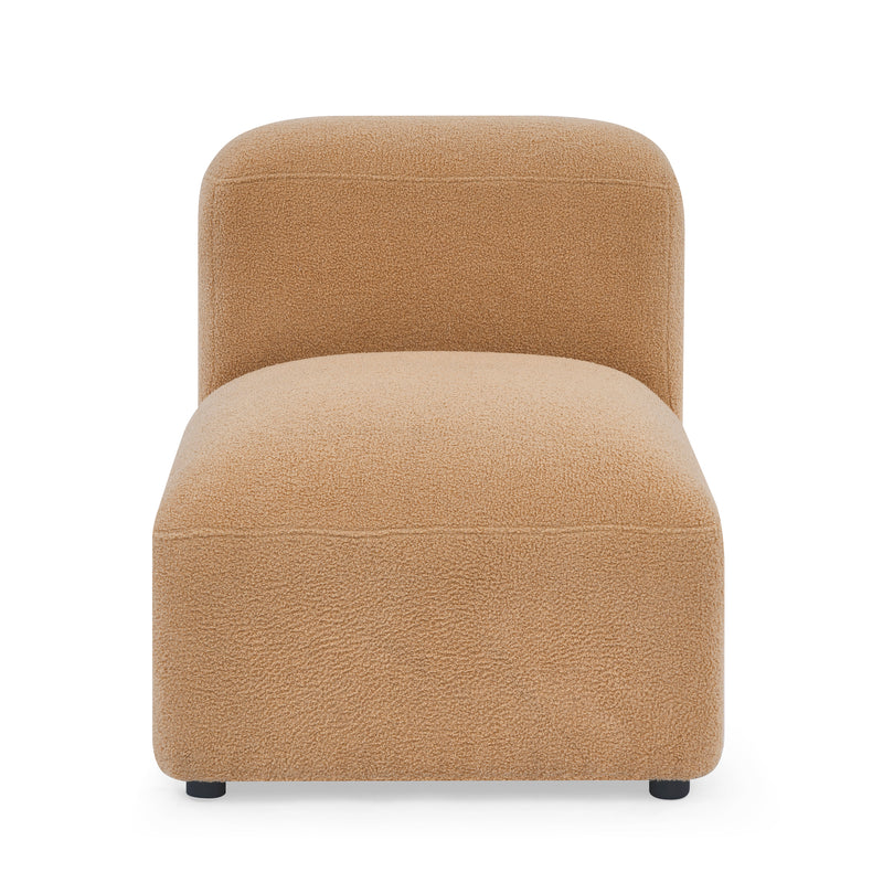 L-Shape Modular Sectional Sofa, DIY Combination,Teddy Fabric,Camel