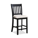 Transitional Rubberwood Dining Room Chairs (Set of 2) With Slatted Back - Black
