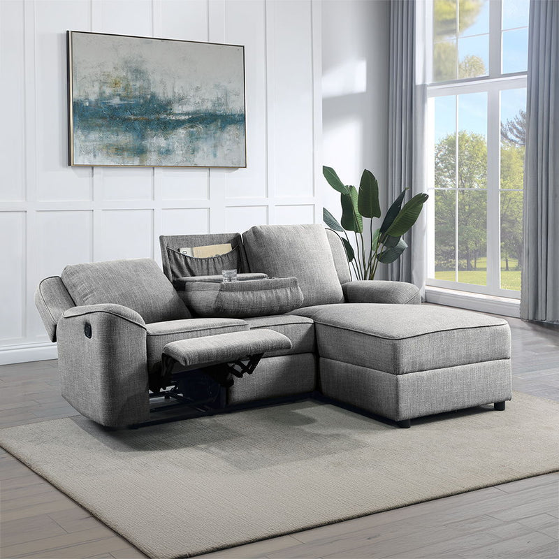 Destiny - Motion Sectional Sofa - Gray Linen