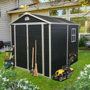Resin Outdoor Storage Shed Kit Perfect To Store Patio Furniture - Black