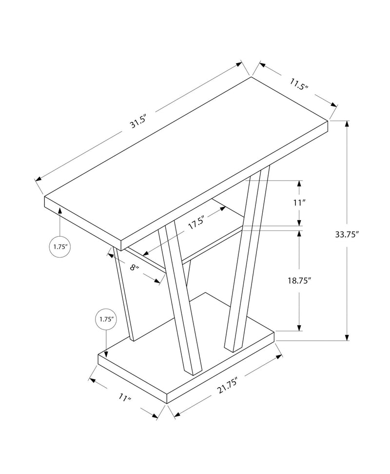 Console Accent Table Narrow For Living Room - White