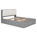 Platform Bed With Storage Headboard, Shoe Rack And 4 Drawers