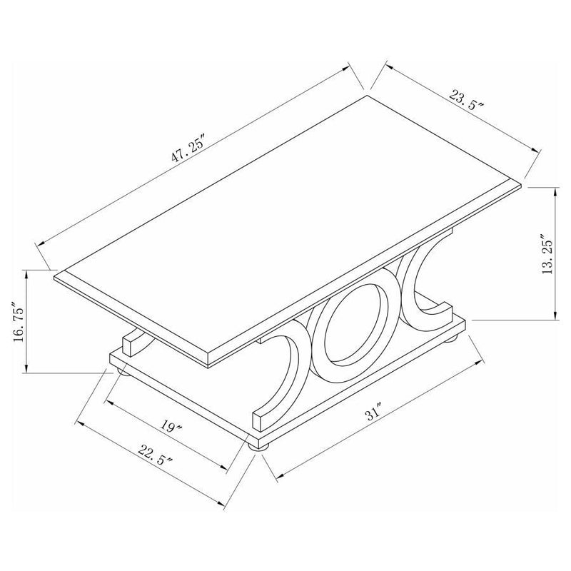 Shelly - Rectangular Engineered Wood Coffee Table - Cappuccino - Atlantic Fine Furniture Inc