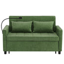 Loveseat Sofa Bed Sleeper With Reversible Backrest, Side Pockets, USB Ports, Phone Holder