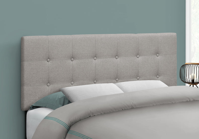 Full Size Bed Headboard Only, Upholstered, Transitional - Gray