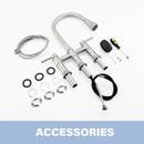 Stainless Steel Kitchen Faucet With Pull Down Sprayer For Bar, Laundry, RV Utility Sink - Brushed Nickel