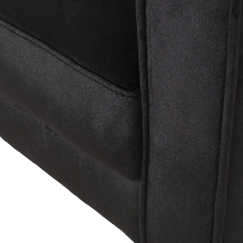 Modern Glam Club Arm Chair With Velvet Upholstery And Stainless Steel Legs - Black