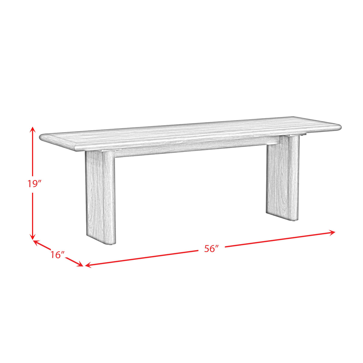 Brisbane Dining Bench in Brown by Elements International, view 6