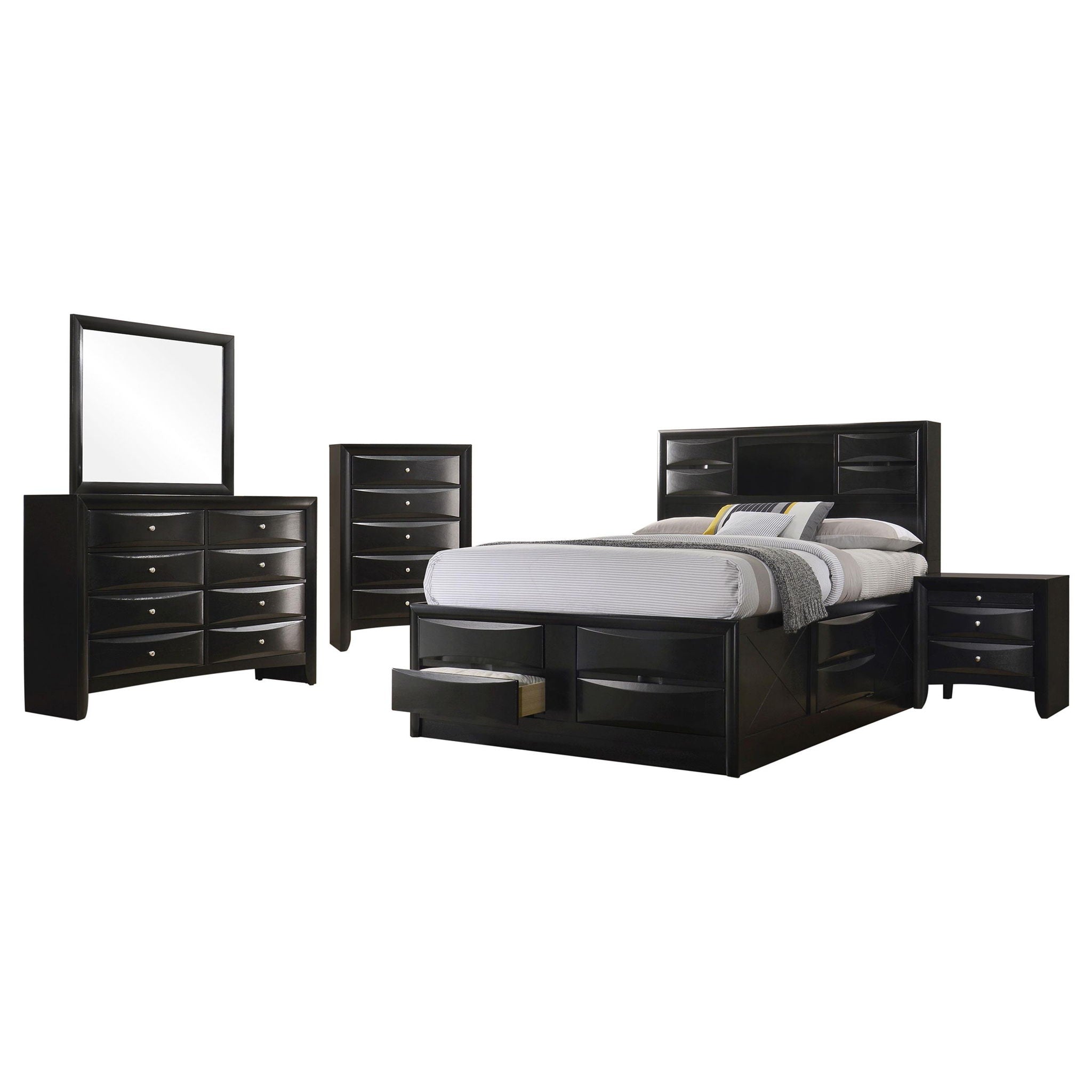 Briana 5-piece Eastern King Bedroom Set Black