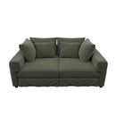 Plush Corduroy 4 Seat Sofa, Modern Comfy Upholstered Sofa Cloud Couch, Deep Seat Couches With Soft Pillows
