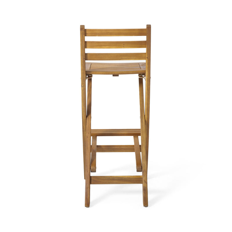 Outdoor Acacia Wood Folding Patio Barstool