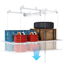Overhead Garage Storage Rack 3 X 6 Ft For High Ceilings, With Safety Lock - White