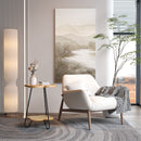 Petal Shape Accent Side Table - Acacia Wood