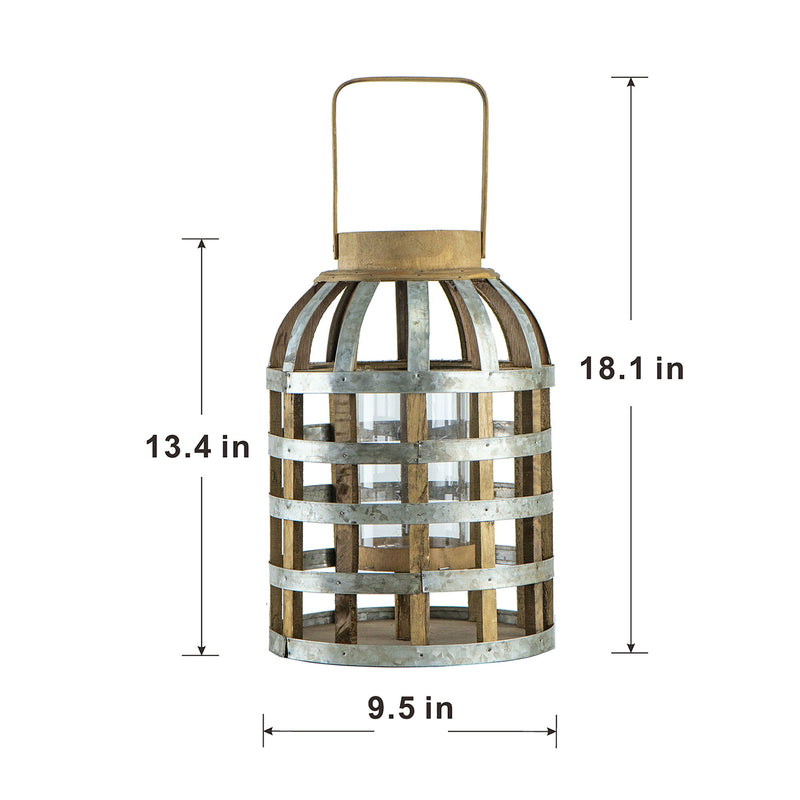 Decorative Lantern With Handle, Wooden Lantern For Indoor / Outdoor, Home Garden Wedding