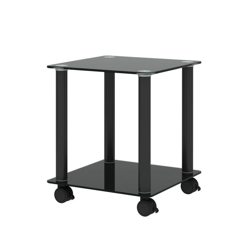 Side Table, 2 Tier Space End Table, Modern Night Stand, Sofa Table, Side Table With Storage Shelve