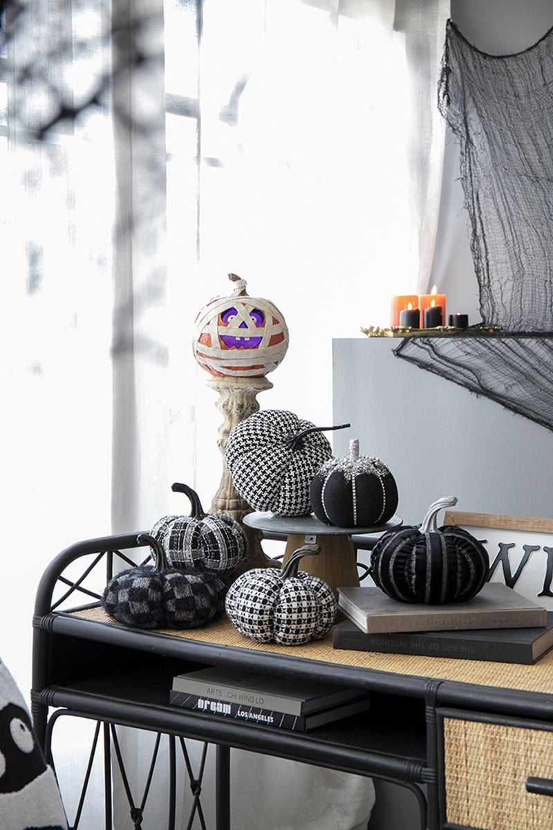 Plaid Pumpkin Decor, For Holiday Halloween Decoration