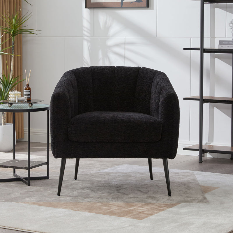 Vanity Barrel Accent Lounge Chair - Black