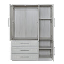 4 Door Wardrobe Armoire With 3 Drawers