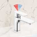 Single Handle Lavatory Basin Sink Faucet Brass Bathroom Faucet With Hot And Cold Water Control - Chrome