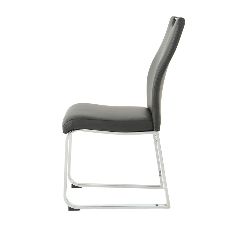 Modern Upholstered Dining Chair Electroplated Metal Legs (Set of 2)